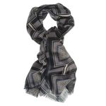 Esarfa neagra cu imprimeu geometric fotografia produsului