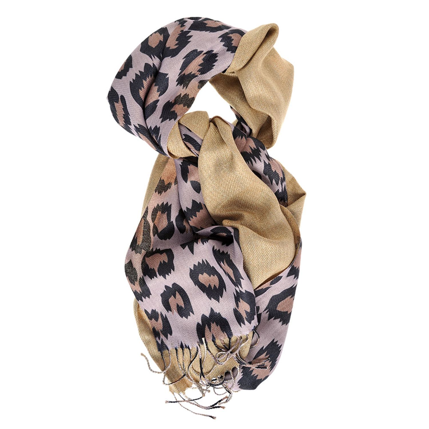 Esarfa bej, animal print fotografia produsului