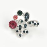 Brosa fluture argintiu cu pietre bleumarin fotografia produsului