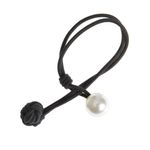 Elastic negru cu perla alba acrilica fotografia produsului