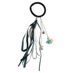 Elastic cu funda verde perle acrilice si floare fotografia produsului