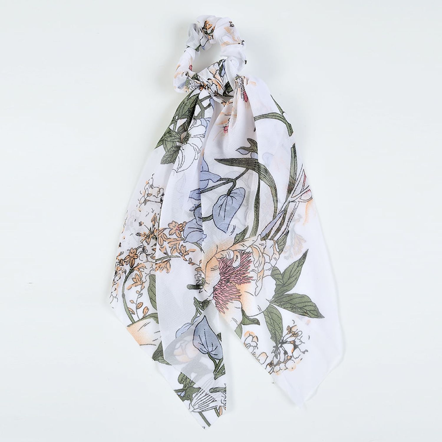 Elastic alb cu imprimeu floral fotografia produsului