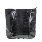 Geanta neagra cu aspect piele de sarpe fotografia produsului