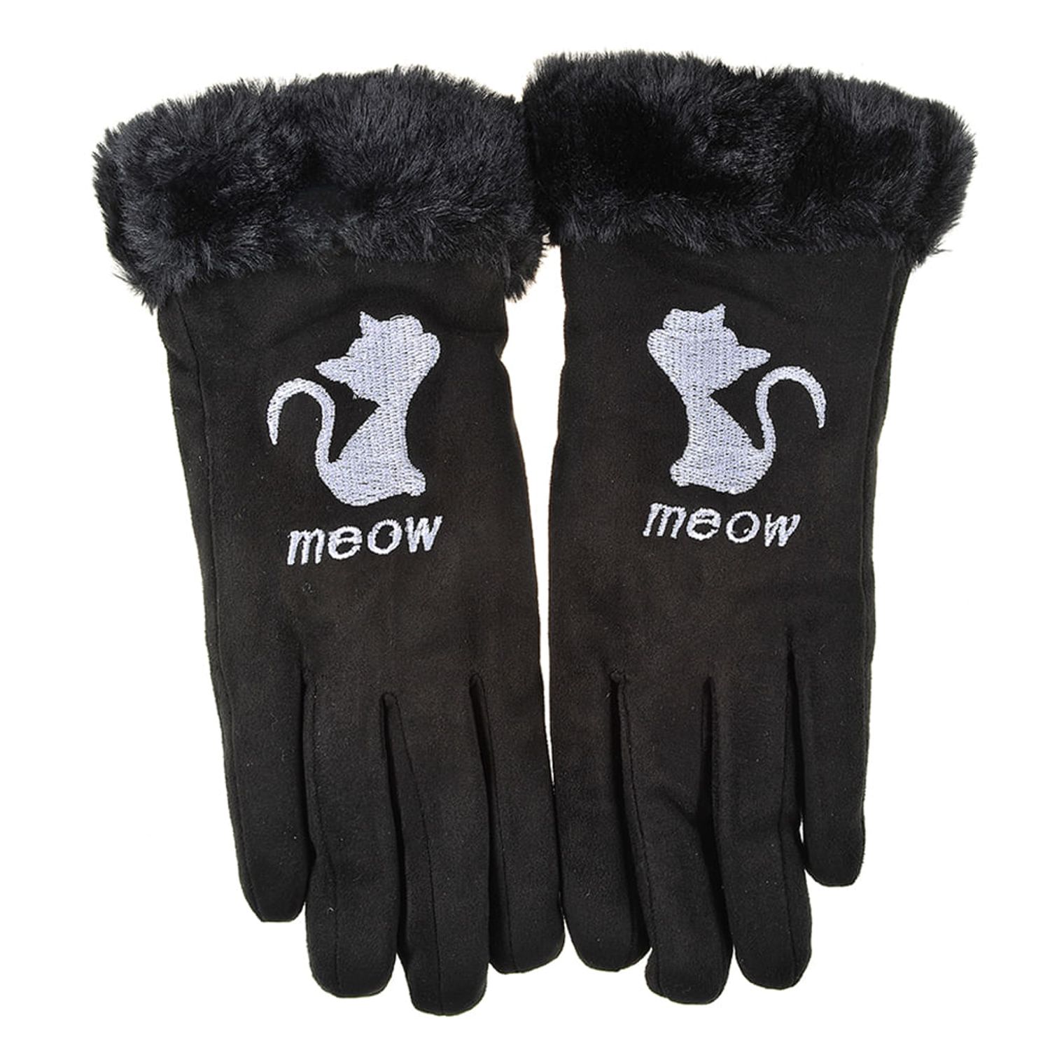 Manusi negre Meow fotografia produsului