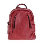 Rucsac rosu din piele ecologica cu buzunare multiple fotografia produsului