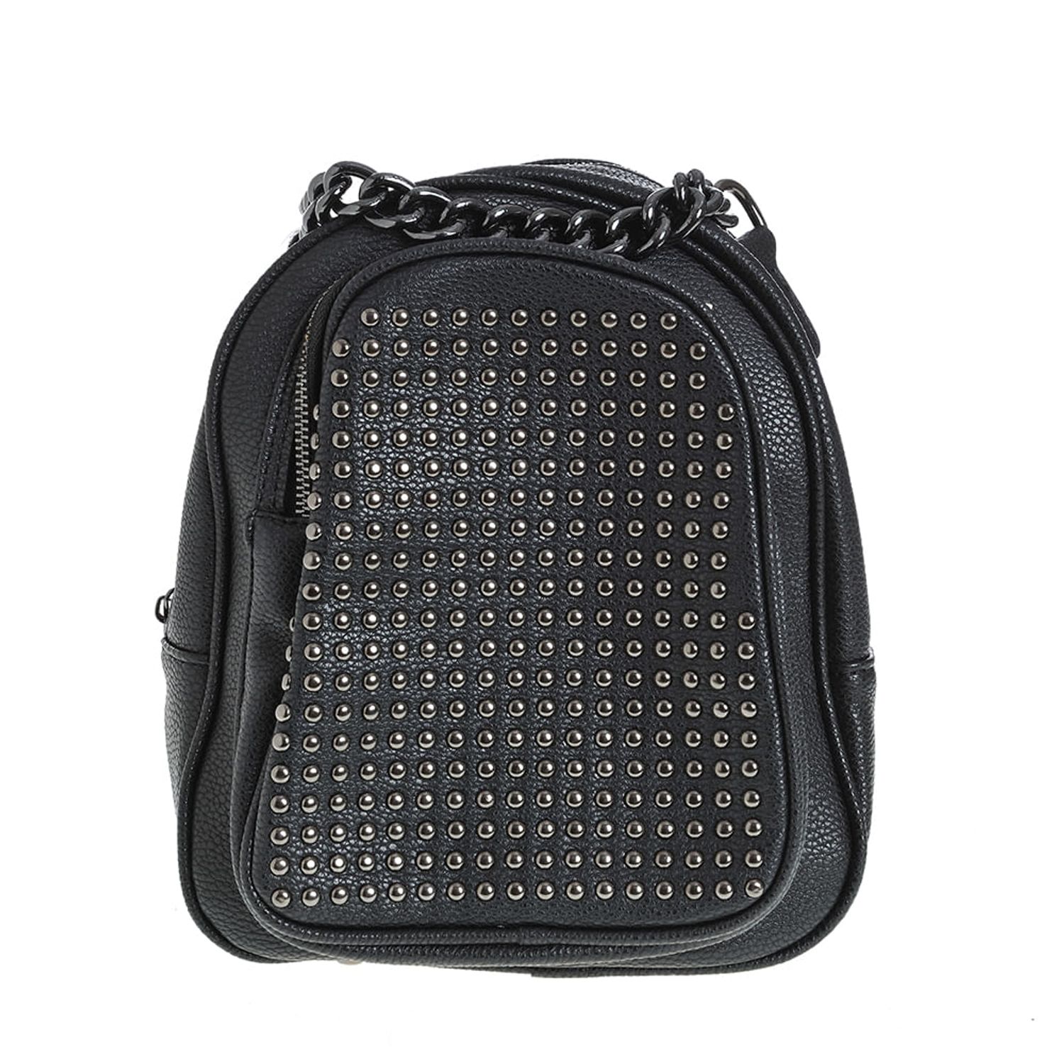 Rucsac negru decorat cu nituri metalice fotografia produsului
