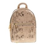 Rucsac mini roz cu aspect piele de sarpe fotografia produsului