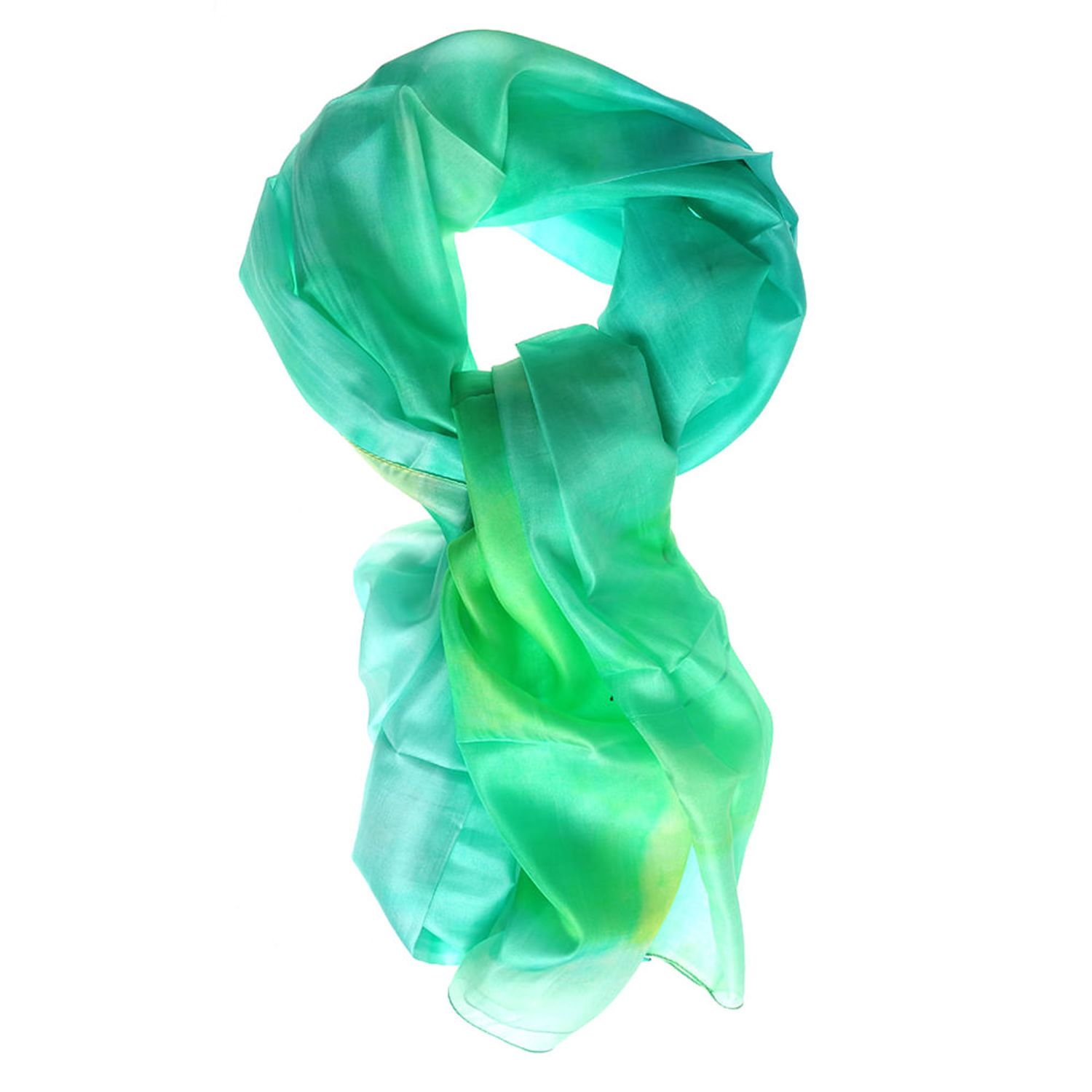 Esarfa verde din matase 100x180 cm fotografia produsului