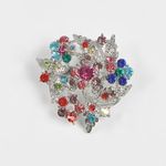 Brosa argintie cu design floral fotografia produsului