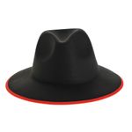 Palarie fedora neagra din bumbac fotografia produsului
