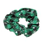 Scrunchie verde cu fulgi de nea fotografia produsului