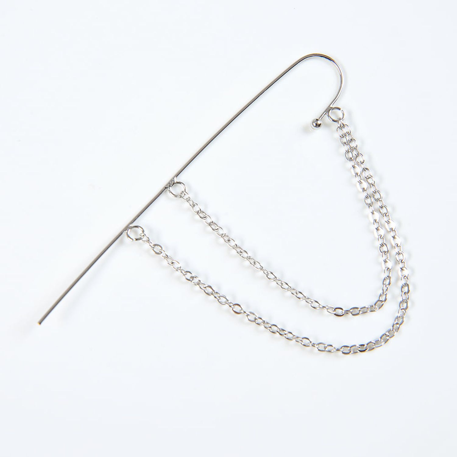 Cercel argintiu ear cuff fotografia produsului