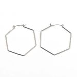 Cercei argintii hexagon fotografia produsului