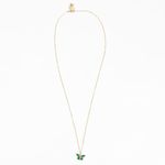 Colier auriu cu fluture verde fotografia produsului