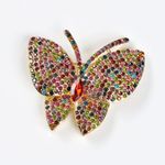 Brosa fluture auriu cu pietre multicolore fotografia produsului