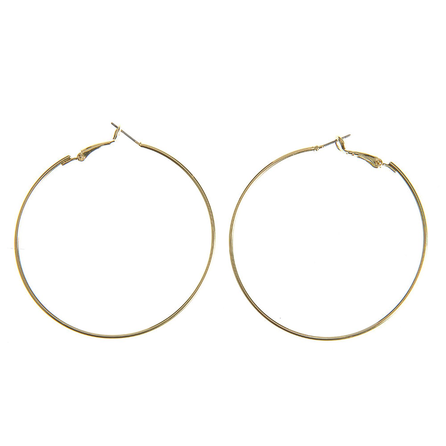 Cercei hoop aurii 60mm fotografia produsului