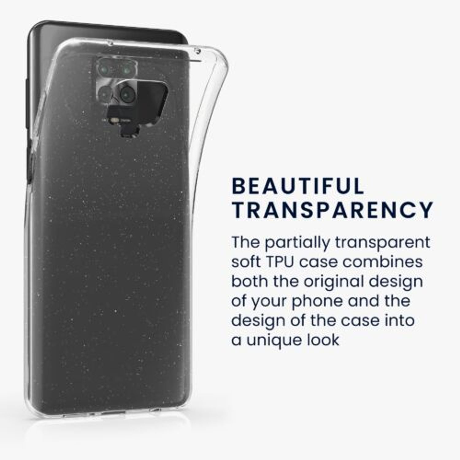Husa pentru Xiaomi Redmi Note 9S/Redmi Note 9 Pro/Redmi Note 9 Pro Max, Silicon, Transparent, 56833.01, Kwmobile fotografia produsului View 3 L