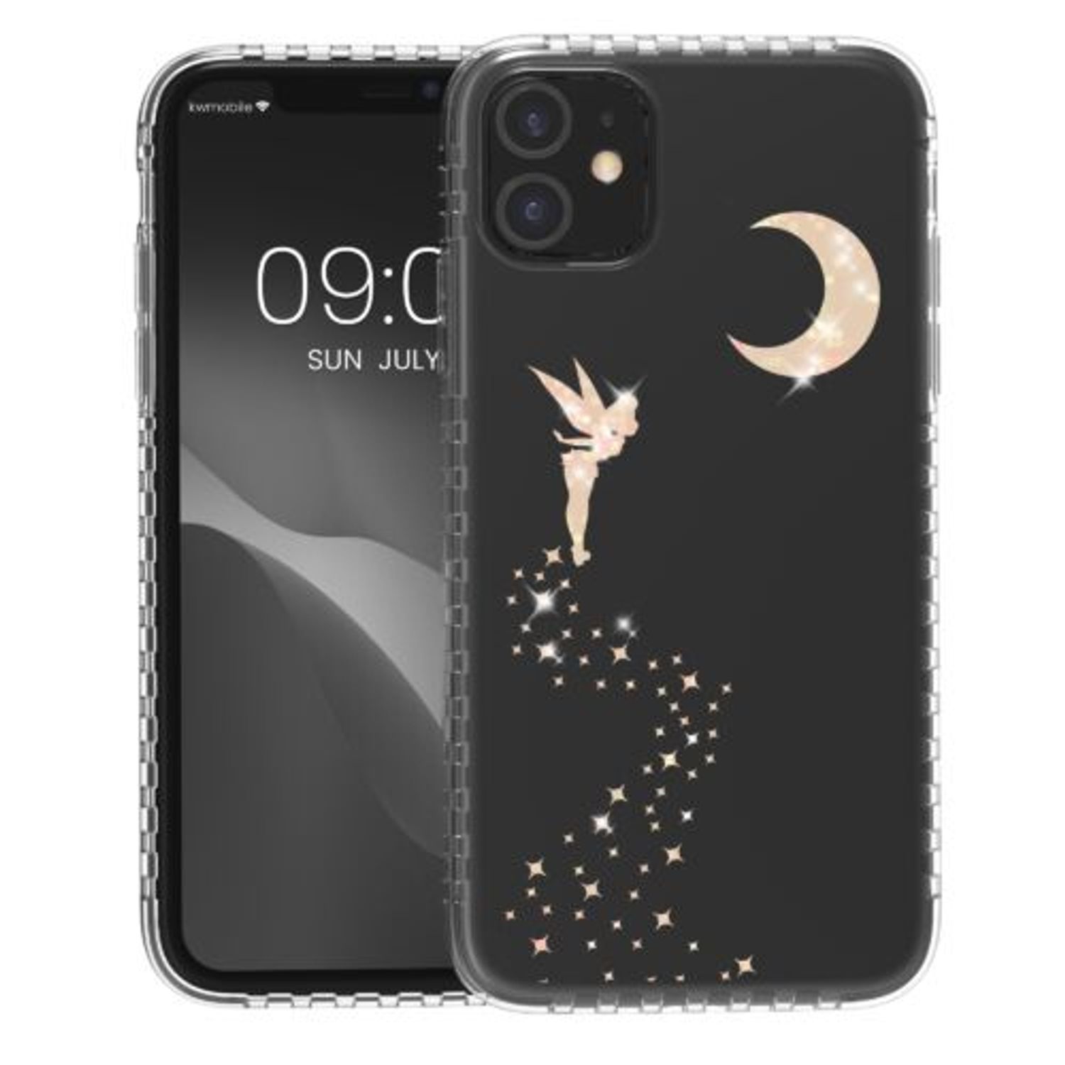 Husa Kwmobile pentru Apple iPhone 11, Silicon, Transparent/Auriu, 59030.01 fotografia produsului