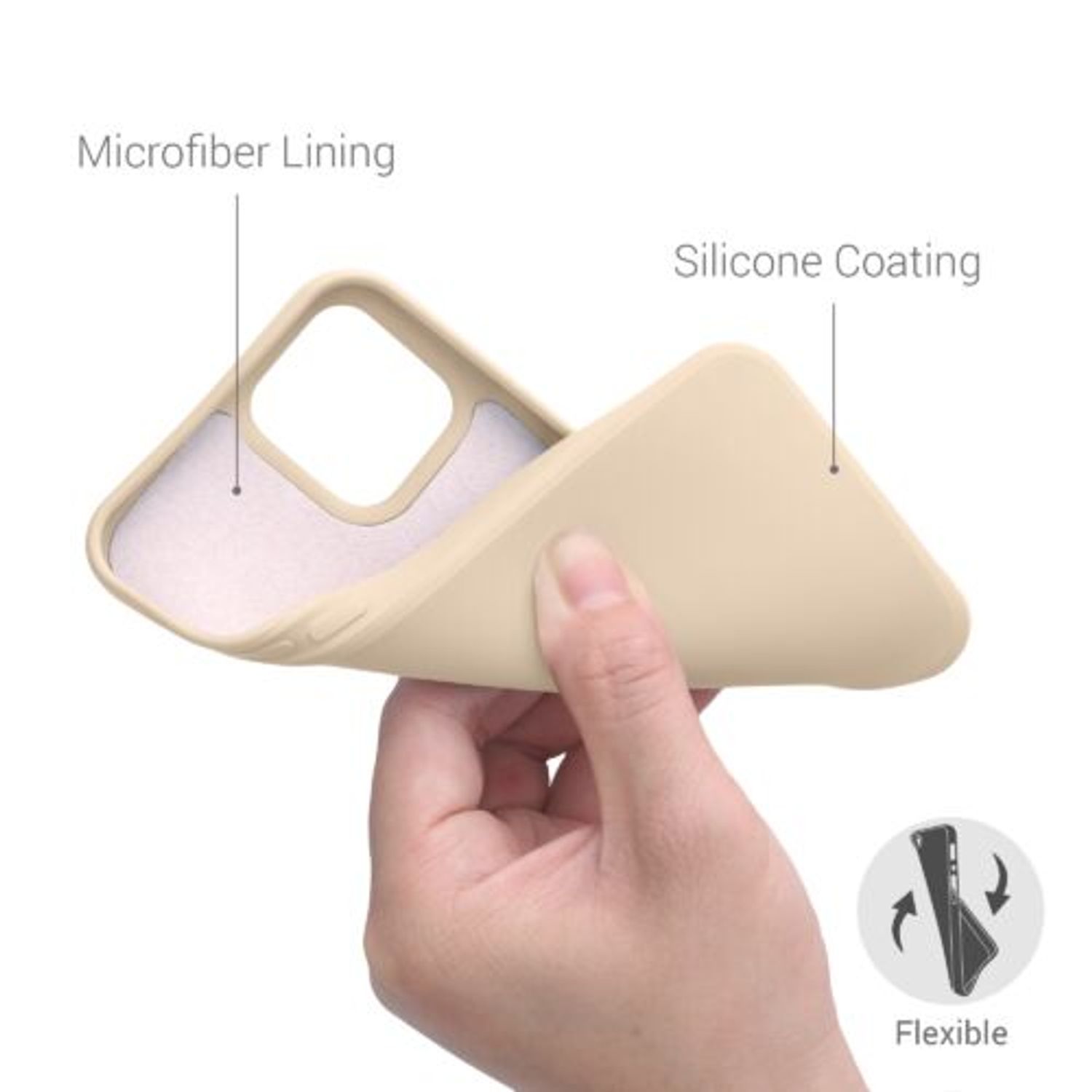 Husa pentru Apple iPhone 12/iPhone 12 Pro, Silicon, Crem, 53844.154 fotografia produsului View 9 L