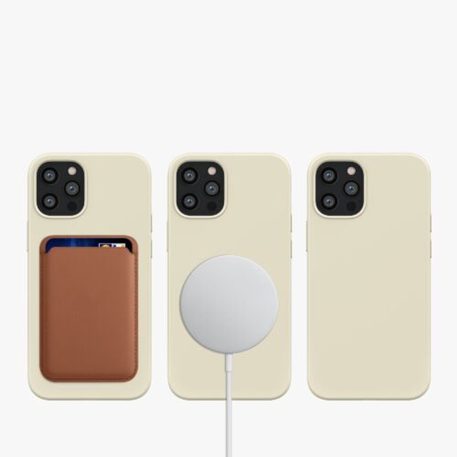 Husa pentru Apple iPhone 12/iPhone 12 Pro, Silicon, Crem, 56556.16, Kwmobile fotografia produsului View 9 L