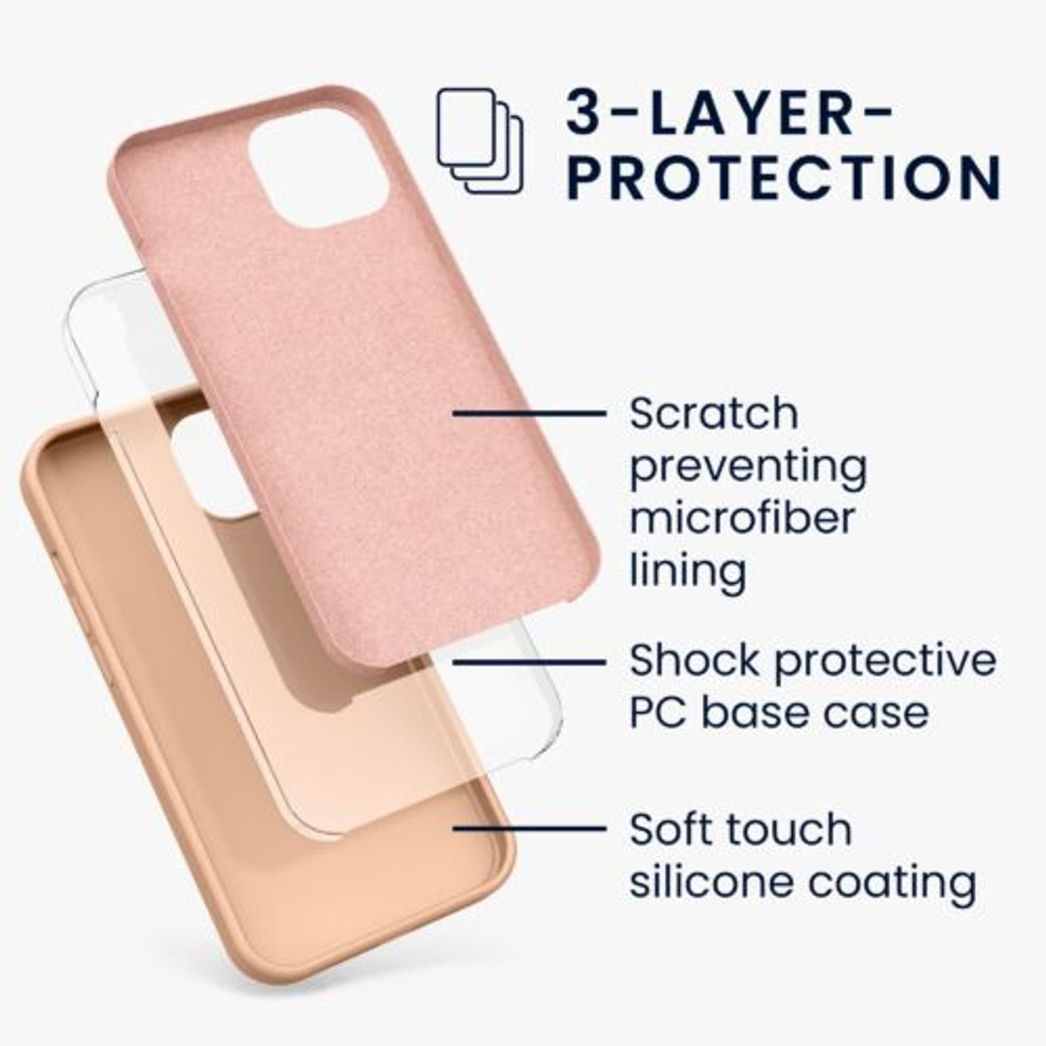 Husa pentru iPhone 13, Silicon, Rose Gold, 55878.138 fotografia produsului View 6 L