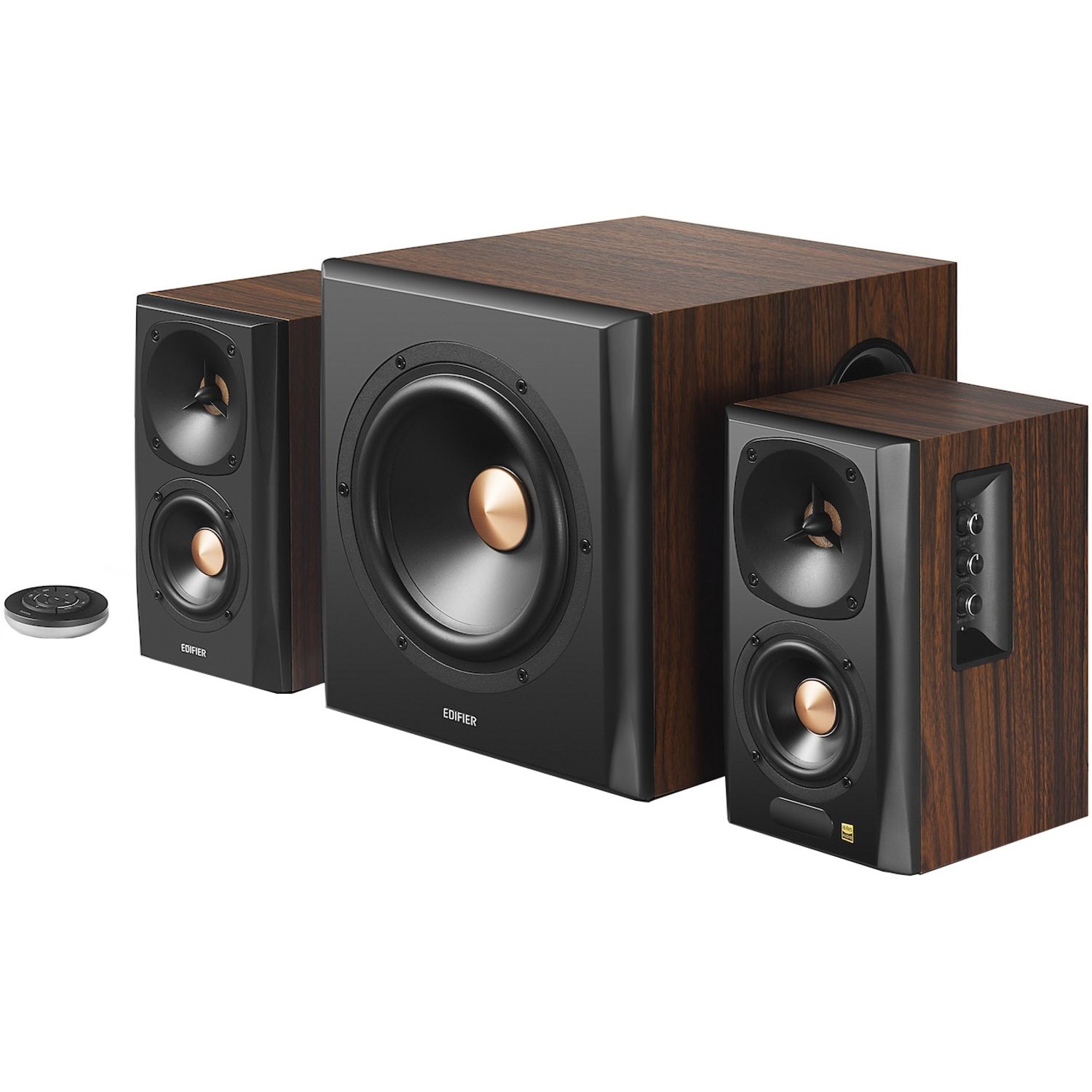 Boxe Edifier 2.1 S360DB, 155W, Bluetooth, Telecomanda, Brown Boxe Edifier S360DB, 2.1, 155 W, bluetooth, telecomanda wireless (Maro) fotografia produsului View 6 L