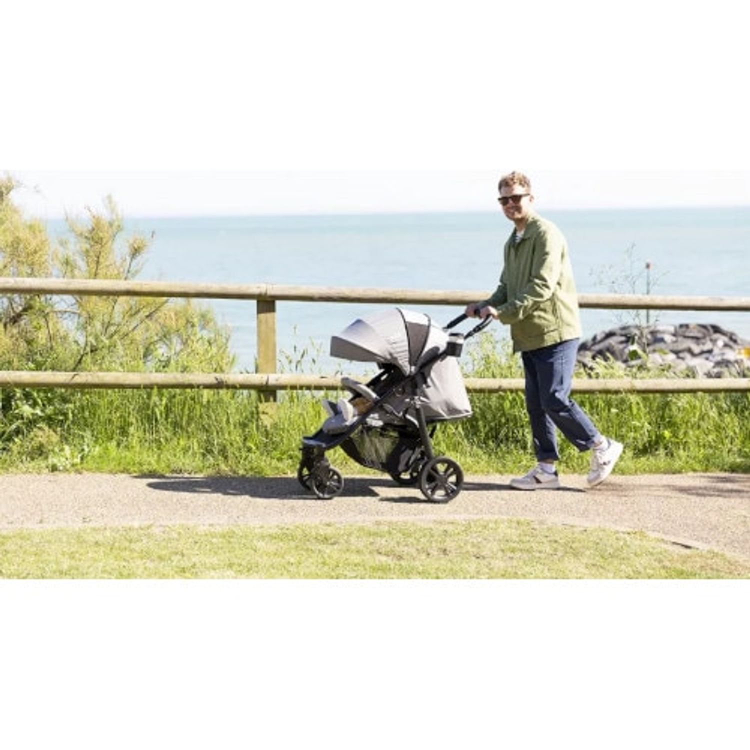 Carucior multifunctional Joie Litetrax 4 DLX Gray Flannel, 0-22 kg (Gri) fotografia produsului View 17 L