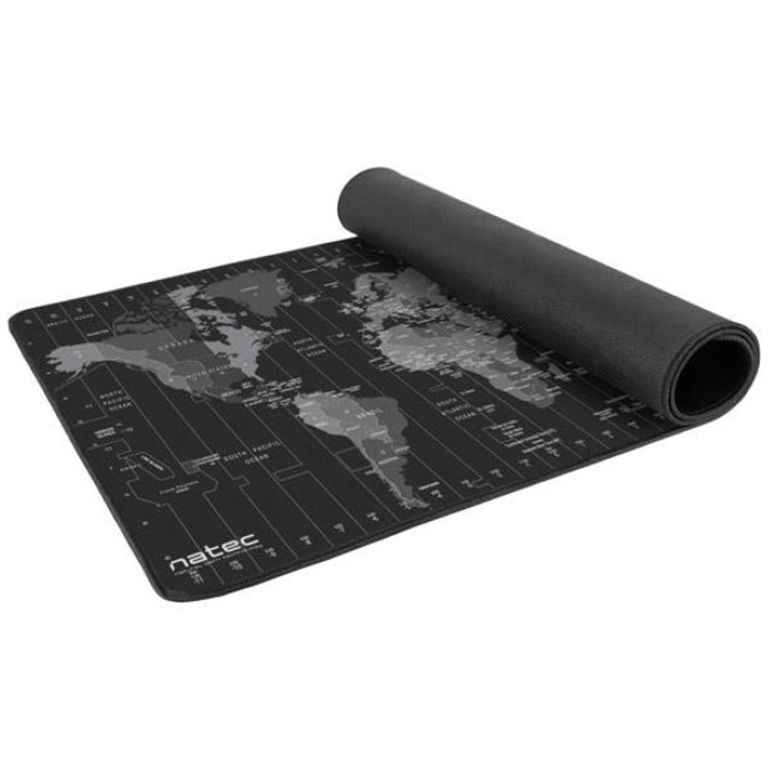 Mouse Pad Natec Time Zone, Harta Mouse Pad Natec Time Zone Map, 800 x 400 (Negru) fotografia produsului View 4 L