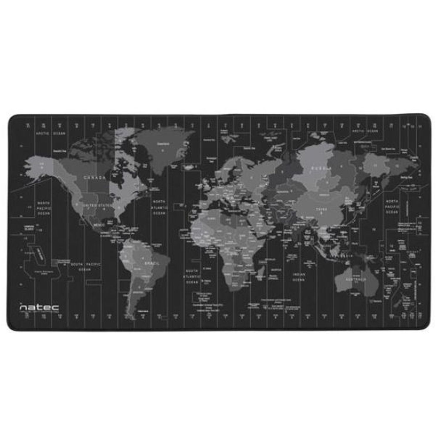 Mouse Pad Natec Time Zone, Harta Mouse Pad Natec Time Zone Map, 800 x 400 (Negru) fotografia produsului