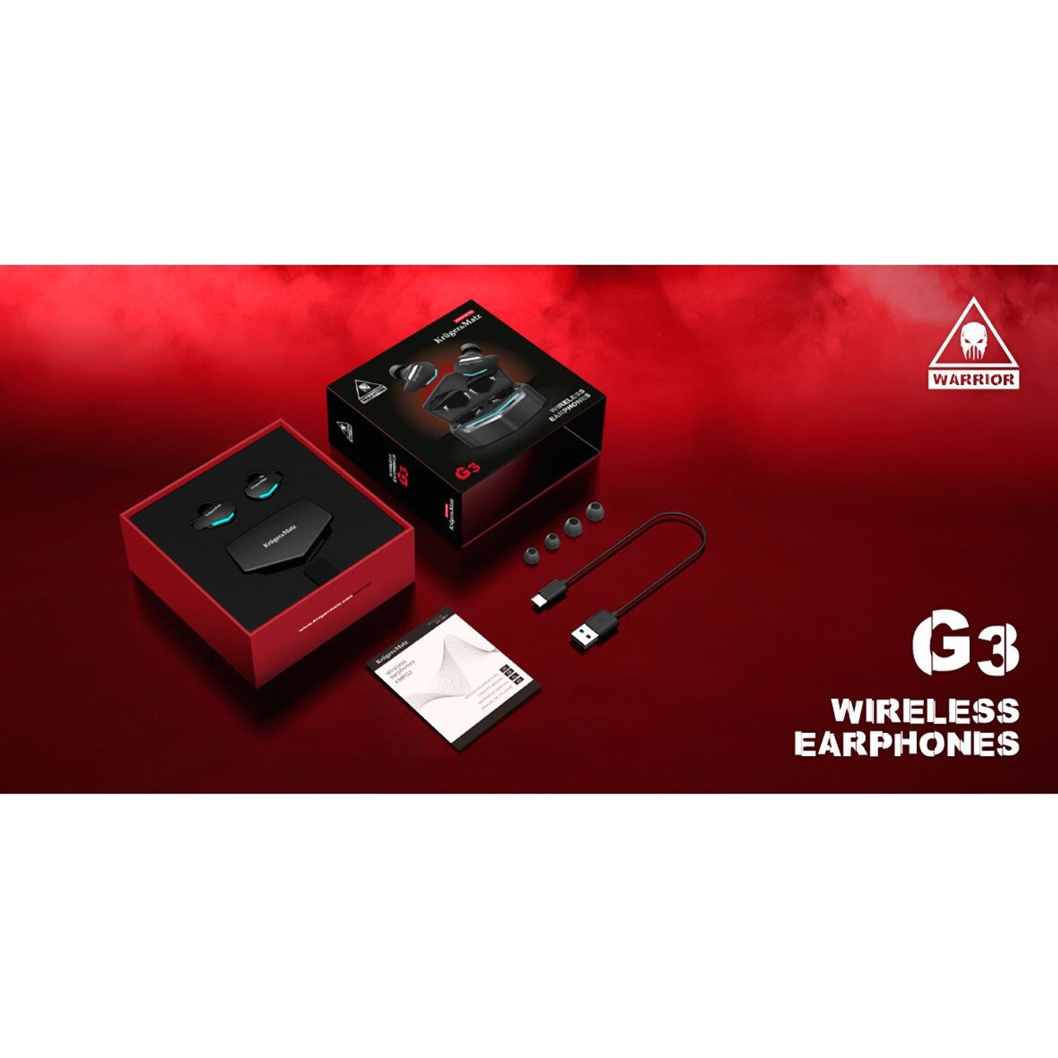 Casti wireless in ear Kruger&Matz Warrior G3, Bluetooth 5.0 fotografia produsului View 9 L