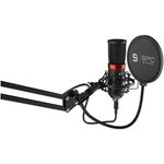 Microfon Streaming SPC Gear SM950, brat ajustabil, popfilter, shockmount, USB (Negru) fotografia produsului View 8 S