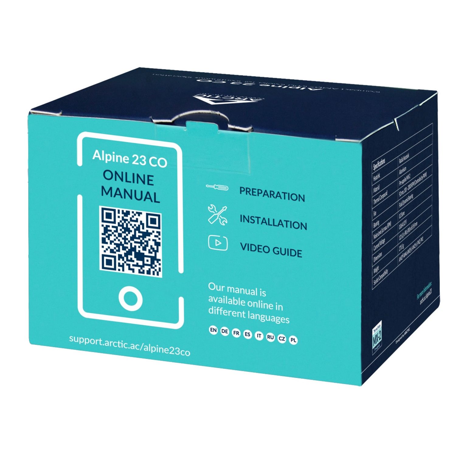 Cooler Procesor ARCTIC Alpine 23 CO, compatibil AMD Cooler CPU ARCTIC AC Alpine 23 CO, 1x90mm fotografia produsului View 13 L