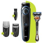 Aparat de tuns barba Braun Beard Trimmer BT5240 Wet&Dry, AutoSense, buton rotativ de precizie, 2 piepteni, Aparat - 4210201283485 Aparat de tuns barba si parul Braun BT5240, Autonomie 100 min (Negru) fotografia produsului View 3 S