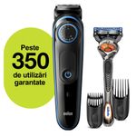 Aparat de tuns barba Braun Beard Trimmer BT5240 Wet&Dry, AutoSense, buton rotativ de precizie, 2 piepteni, Aparat - 4210201283485 Aparat de tuns barba si parul Braun BT5240, Autonomie 100 min (Negru) fotografia produsului View 12 S
