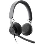 Casti Logitech Zone Wired, microfon cu noise-cancelling, certificate Microsoft Teams, USB Casti Logitech Zone, USB Typ-C, Microfon (Negru) fotografia produsului View 3 S
