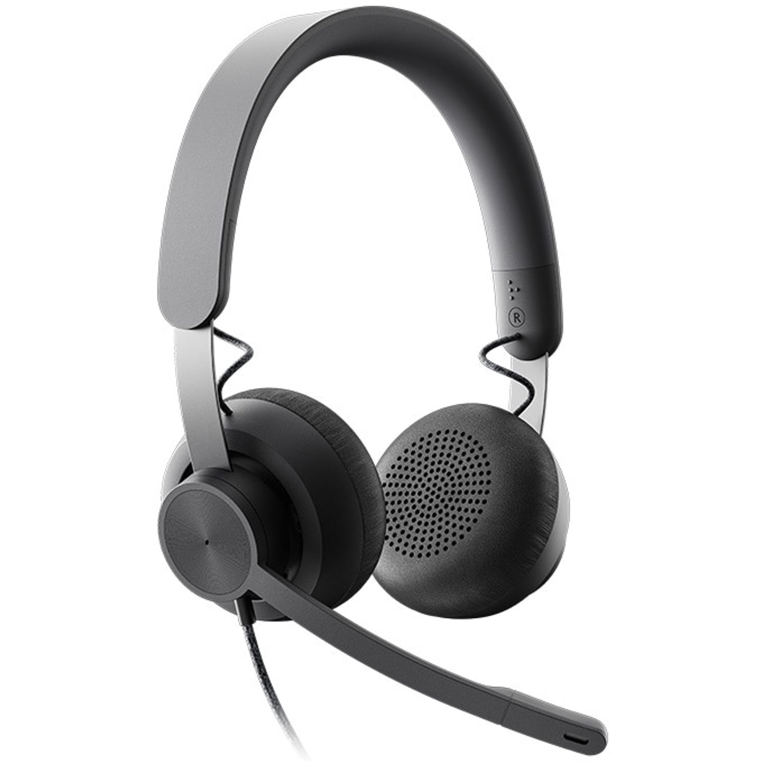 Casti Logitech Zone Wired, microfon cu noise-cancelling, certificate Microsoft Teams, USB Casti Logitech Zone, USB Typ-C, Microfon (Negru) fotografia produsului View 3 L