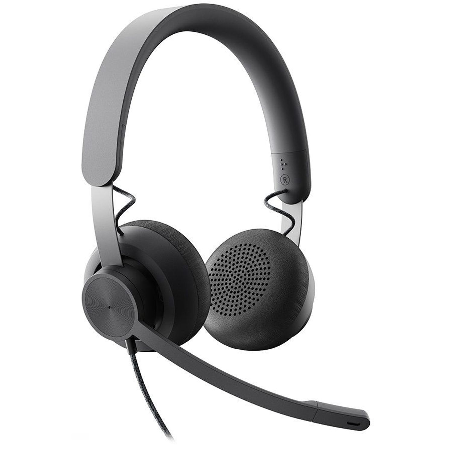 Casti Logitech Zone Wired, microfon cu noise-cancelling, certificate Microsoft Teams, USB Casti Logitech Zone, USB Typ-C, Microfon (Negru) fotografia produsului View 2 L