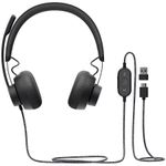Casti Logitech Zone Wired, microfon cu noise-cancelling, certificate Microsoft Teams, USB Casti Logitech Zone, USB Typ-C, Microfon (Negru) fotografia produsului