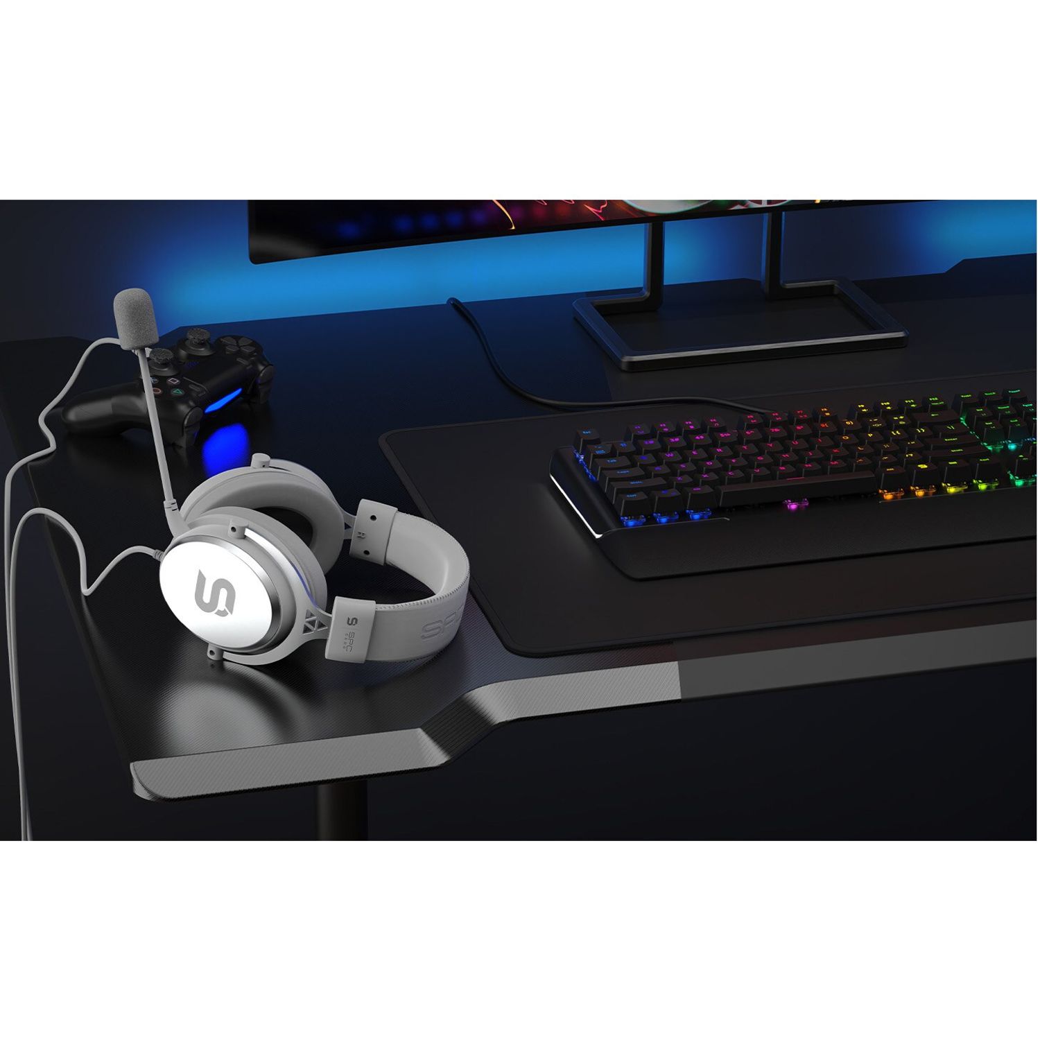 Casti Gaming SPC Gear VIRO Plus Onyx, 7.1 surround , USB, Alb fotografia produsului View 14 L