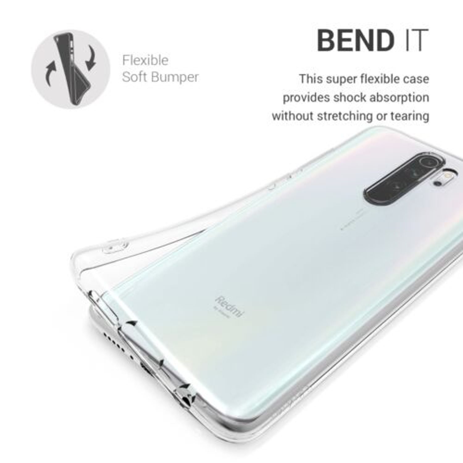 Husa pentru Xiaomi Redmi Note 8 Pro, Silicon, Transparent, 50241.03 fotografia produsului View 4 L