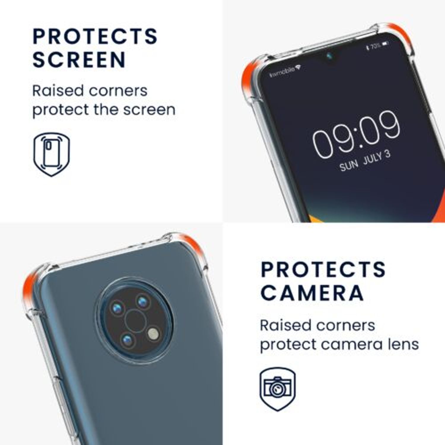 Husa Kwmobile pentru Nokia G50, Silicon, Transparent, 57731.03 fotografia produsului View 3 L