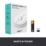 Mouse wireless Logitech Pebble M350, Alb Mouse Wireless Logitech Pebble M350, 1000 DPI, Bluetooth/USB (Alb) fotografia produsului View 8 S