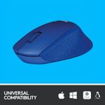 Mouse Logitech M330 Silent Plus, Wireless, Blue Mouse Logitech Optic Wireless M330 Silent Plus (Albastru) fotografia produsului View 6 S