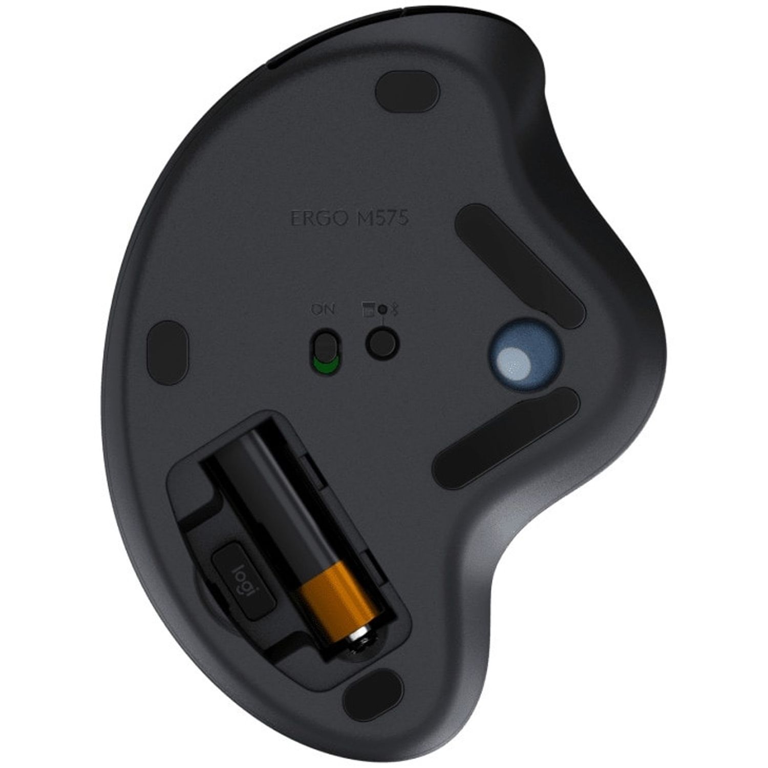 Mouse Wireless TrackballLogitech ERGO M575, Graphite Mouse Wireless Logitech ERGO M575  Trackball, Bluetooth/USB, 2000 DPI (Negru) fotografia produsului View 8 L