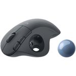 Mouse Wireless TrackballLogitech ERGO M575, Graphite Mouse Wireless Logitech ERGO M575  Trackball, Bluetooth/USB, 2000 DPI (Negru) fotografia produsului View 7 S