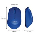 Mouse Logitech M330 Silent Plus, Wireless, Blue Mouse Logitech Optic Wireless M330 Silent Plus (Albastru) fotografia produsului View 9 S