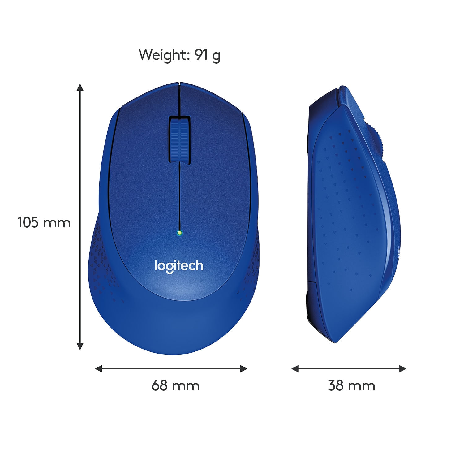 Mouse Logitech M330 Silent Plus, Wireless, Blue Mouse Logitech Optic Wireless M330 Silent Plus (Albastru) fotografia produsului View 9 L