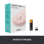 Mouse wireless Logitech Pebble M350, Roz Mouse Wireless Logitech Pebble M350, 1000 DPI, Bluetooth/USB (Roz) fotografia produsului View 8 S