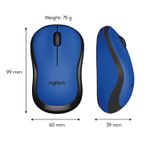 Mouse Logitech M220 Silent, Wireless, Blue Mouse Logitech Optic Wireless M220 Silent (Albastru) fotografia produsului View 8 S