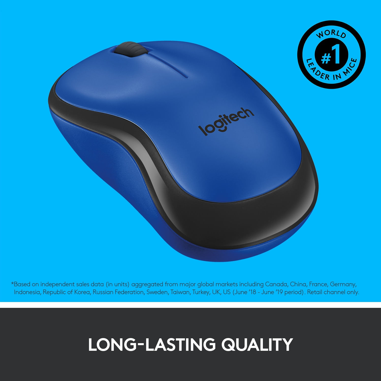 Mouse Logitech M220 Silent, Wireless, Blue Mouse Logitech Optic Wireless M220 Silent (Albastru) fotografia produsului View 6 L